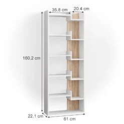 Vicco Bücherregal Raumteiler Standregal Fico Sonoma 6 Etagen Wandregal Hochregal -OUTSUNNY Verkäufe 8600343700 36781 prod 003