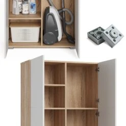 Vicco Universalschrank Mehrzweckschrank Büroschrank Ingo Weiß-Sonoma 2 Türen -OUTSUNNY Verkäufe 8600343700 36813 prod 006