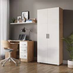 Vicco Aktenschrank Mehrzweckschrank Büroschrank Ingo Weiß-Sonoma 2 Türen Fächer -OUTSUNNY Verkäufe 8600343700 36814 prod 004