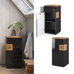 Vicco Midischrank Badschrank Badezimmerschrank Eden 2 Fächer Tür Schublade ANT