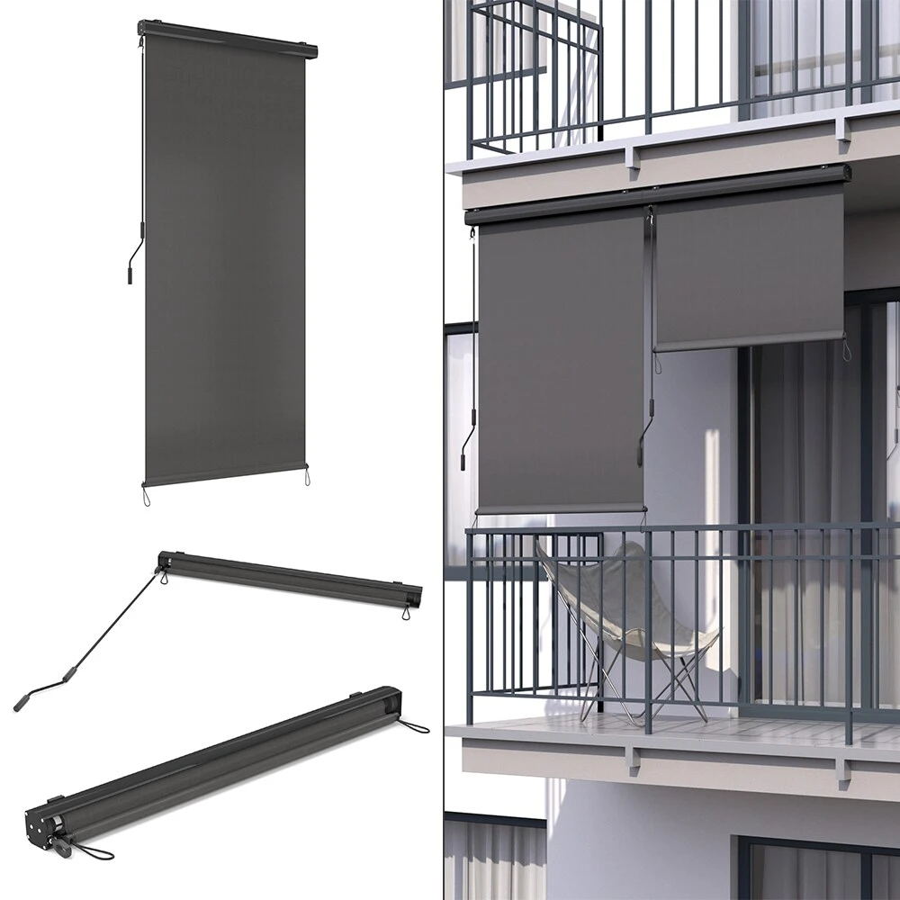 OK-Living Senkrechtmarkise Sonnenschutzrollo Seitenmarkise Anthrazit 250x120 Cm 2 OK-Living Senkrechtmarkise Sonnenschutzrollo Seitenmarkise Anthrazit 250x120 Cm – Bild 2