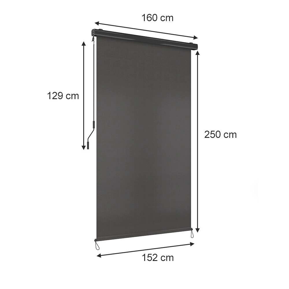 OK-Living Senkrechtmarkise Sonnenschutzrollo Seitenmarkise Anthrazit 250x160 Cm 3 OK-Living Senkrechtmarkise Sonnenschutzrollo Seitenmarkise Anthrazit 250x160 Cm – Bild 3