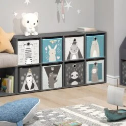 Vicco Raumteiler Standregal Bücherregal 8 Fächer Scutum Grau Kinder-Faltboxen -OUTSUNNY Verkäufe 8600343700 37179 prod 005