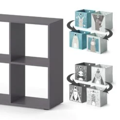 Vicco Raumteiler Standregal Bücherregal 8 Fächer Scutum Grau Kinder-Faltboxen -OUTSUNNY Verkäufe 8600343700 37179 prod 006