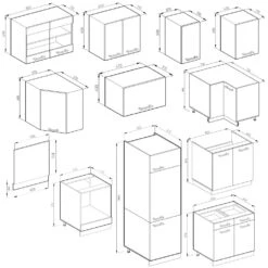Vicco Küchenzeile Küchenblock Einbauküche R-Line Ecke Weiß Landhaus Anthrazit -OUTSUNNY Verkäufe 8600343700 37250 prod 003