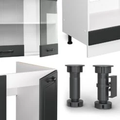 Vicco Küchenzeile Küchenblock Einbauküche R-Line Ecke Weiß Landhaus Anthrazit -OUTSUNNY Verkäufe 8600343700 37250 prod 005