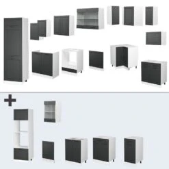 Vicco Küchenzeile Küchenblock Einbauküche R-Line Ecke Weiß Landhaus Anthrazit -OUTSUNNY Verkäufe 8600343700 37250 prod 006