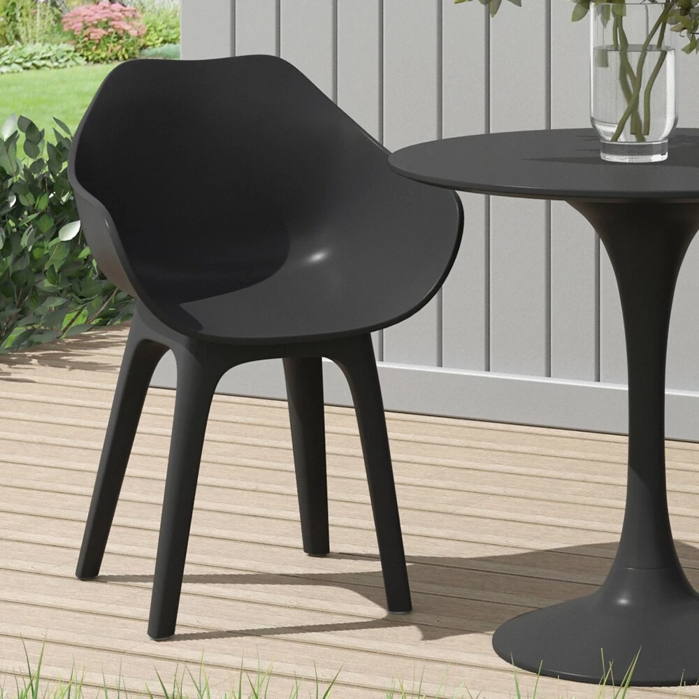 OK-Living Gartenstuhl Terrassenstuhl Balkonstuhl Ghibli Schwarz Schalensitz Set 5 OK-Living Gartenstuhl Terrassenstuhl Balkonstuhl Ghibli Schwarz Schalensitz Set – Bild 5