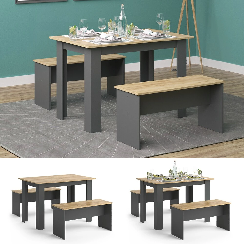 Vicco Tischgruppe Sitzgruppe Esszimmer Sentio Esstisch Anthrazit Eiche 110 Cm 1 Vicco Tischgruppe Sitzgruppe Esszimmer Sentio Esstisch Anthrazit Eiche 110 Cm