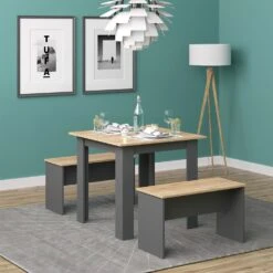 Vicco Tischgruppe Sitzgruppe Esszimmer Sentio Esstisch Anthrazit Eiche 80 Cm -OUTSUNNY Verkäufe 8600343700 37274 prod 004