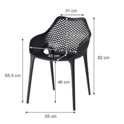 OK-Living Gartenstuhl Terrassenstuhl Balkonstuhl Leif Schwarz Sitzschale Stuhl -OUTSUNNY Verkäufe 8600343700 37374 prod 003