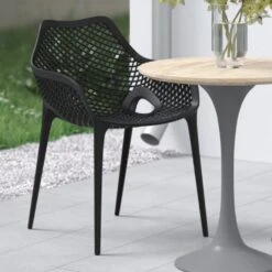 OK-Living Gartenstuhl Terrassenstuhl Balkonstuhl Leif Schwarz Sitzschale Stuhl -OUTSUNNY Verkäufe 8600343700 37374 prod 005