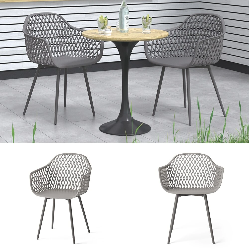 OK-Living Gartenstuhl Terrassenstuhl Balkonstuhl Jakob Grau Sitzschale Stuhl 1 OK-Living Gartenstuhl Terrassenstuhl Balkonstuhl Jakob Grau Sitzschale Stuhl