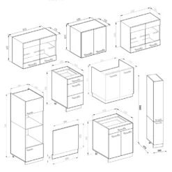 Vicco Küchenzeile Küchenblock Einbauküche R-Line 350 Cm Landhaus Weiß Anthrazit Küche -OUTSUNNY Verkäufe 8600343700 37659 prod 003