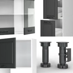 Vicco Küchenzeile Küchenblock Einbauküche R-Line 350 Cm Landhaus Weiß Anthrazit Küche -OUTSUNNY Verkäufe 8600343700 37659 prod 005