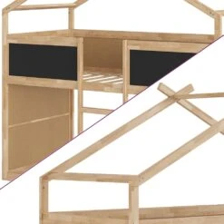 VitaliSpa Kinderstockbett Doppelstockbett Etagenbett Merlin Natur Anthrazit Modern 208x203 Cm Kinderzimmer Rausfallschutz Massivholz Lattenrost -OUTSUNNY Verkäufe 8600343700 38085 prod 006