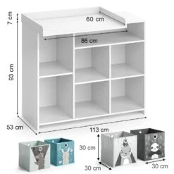 Vicco Wickelkommode Babykommode Wickeltisch Oskar Simple Weiß Kinder-Faltboxen -OUTSUNNY Verkäufe 8600343700 38114 prod 003
