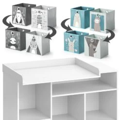 Vicco Wickelkommode Babykommode Wickeltisch Oskar Simple Weiß Kinder-Faltboxen -OUTSUNNY Verkäufe 8600343700 38114 prod 006