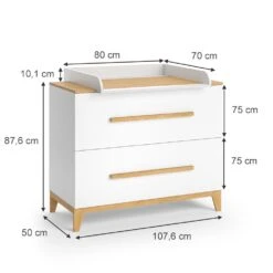 VitaliSpa Wickelkommode Wickeltisch Wickelschrank Malia Weiß Eiche Modern 108x90 Cm Kinderzimmer Möbel Babymöbel Wickelaufsatz Wickelauflage Schublade Wickelkombi -OUTSUNNY Verkäufe 8600343700 38154 prod 003