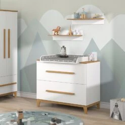 VitaliSpa Wickelkommode Wickeltisch Wickelschrank Malia Weiß Eiche Modern 108x90 Cm Kinderzimmer Möbel Babymöbel Wickelaufsatz Wickelauflage Schublade Wickelkombi -OUTSUNNY Verkäufe 8600343700 38154 prod 004