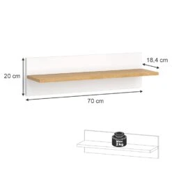 VitaliSpa Wandregal Hängeregal Ablageregal Malia Weiß Eiche Modern 70x20 Cm Kinderzimmer Regal Babyzimmerregal Kindermöbel Babymöbel Ablage Aufbewahrung -OUTSUNNY Verkäufe 8600343700 38156 prod 003