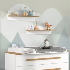 VitaliSpa Wandregal Hängeregal Ablageregal Malia Weiß Eiche Modern 70x20 Cm Kinderzimmer Regal Babyzimmerregal Kindermöbel Babymöbel Ablage Aufbewahrung -OUTSUNNY Verkäufe 8600343700 38156 prod 004