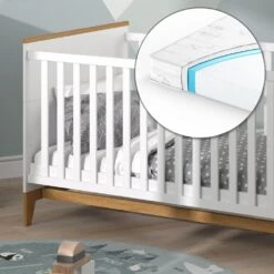 VitaliSpa Kinderbett Babybett Juniorbett Malia Weiß Eiche Matratze Modern 70x140 Cm Kinderzimmer Bett Babyzimmerbett Kindermöbel Babymöbel Schlupfsprossen Lattenrost Rausfallschutz Einzelbett -OUTSUNNY Verkäufe 8600343700 38274 prod 005