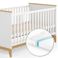 VitaliSpa Kinderbett Babybett Juniorbett Malia Weiß Eiche Matratze Modern 70x140 Cm Kinderzimmer Bett Babyzimmerbett Kindermöbel Babymöbel Schlupfsprossen Lattenrost Rausfallschutz Einzelbett -OUTSUNNY Verkäufe 8600343700 38274 prod 006