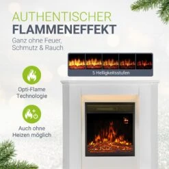 Juskys Elektrokamin – Standkamin Mit Heizung & Kaminfeuer – Flammeneffekt, 1000/2000 Watt – Weiß -OUTSUNNY Verkäufe 8600348200 18794 prod 005