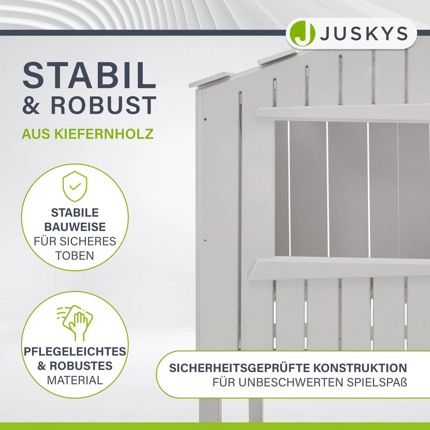 Juskys Kinderbett Baumhaus 90x200 Cm Weiß Mit Rutsche, Dach & Lattenrost – Hausbett Für Kinder 3 Juskys Kinderbett Baumhaus 90x200 Cm Weiß Mit Rutsche, Dach & Lattenrost – Hausbett Für Kinder – Bild 3
