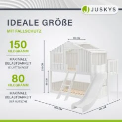 Juskys Kinderbett Baumhaus 90x200 Cm Weiß Mit Rutsche, Dach & Lattenrost – Hausbett Für Kinder 10 Juskys Kinderbett Baumhaus 90x200 Cm Weiß Mit Rutsche, Dach & Lattenrost – Hausbett Für Kinder -OUTSUNNY Verkäufe 8600348200 19028 prod 005