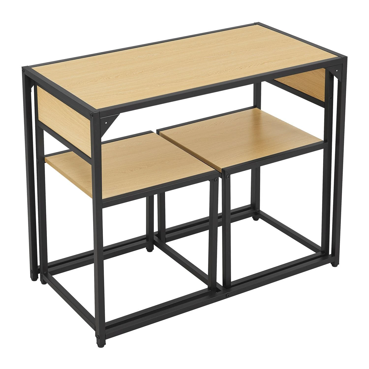 Juskys Küchentisch Set Mit Esstisch & 2 Stühlen - Industrial Design, Platzsparend - Helle Holzoptik 6 Juskys Küchentisch Set Mit Esstisch & 2 Stühlen - Industrial Design, Platzsparend - Helle Holzoptik – Bild 6