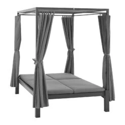 Juskys Doppel Loungebett Kreta - Sonnenliege Für 2 Personen - Dach & Lehne Verstellbar - Liege Grau -OUTSUNNY Verkäufe 8600348200 19821 prod 006