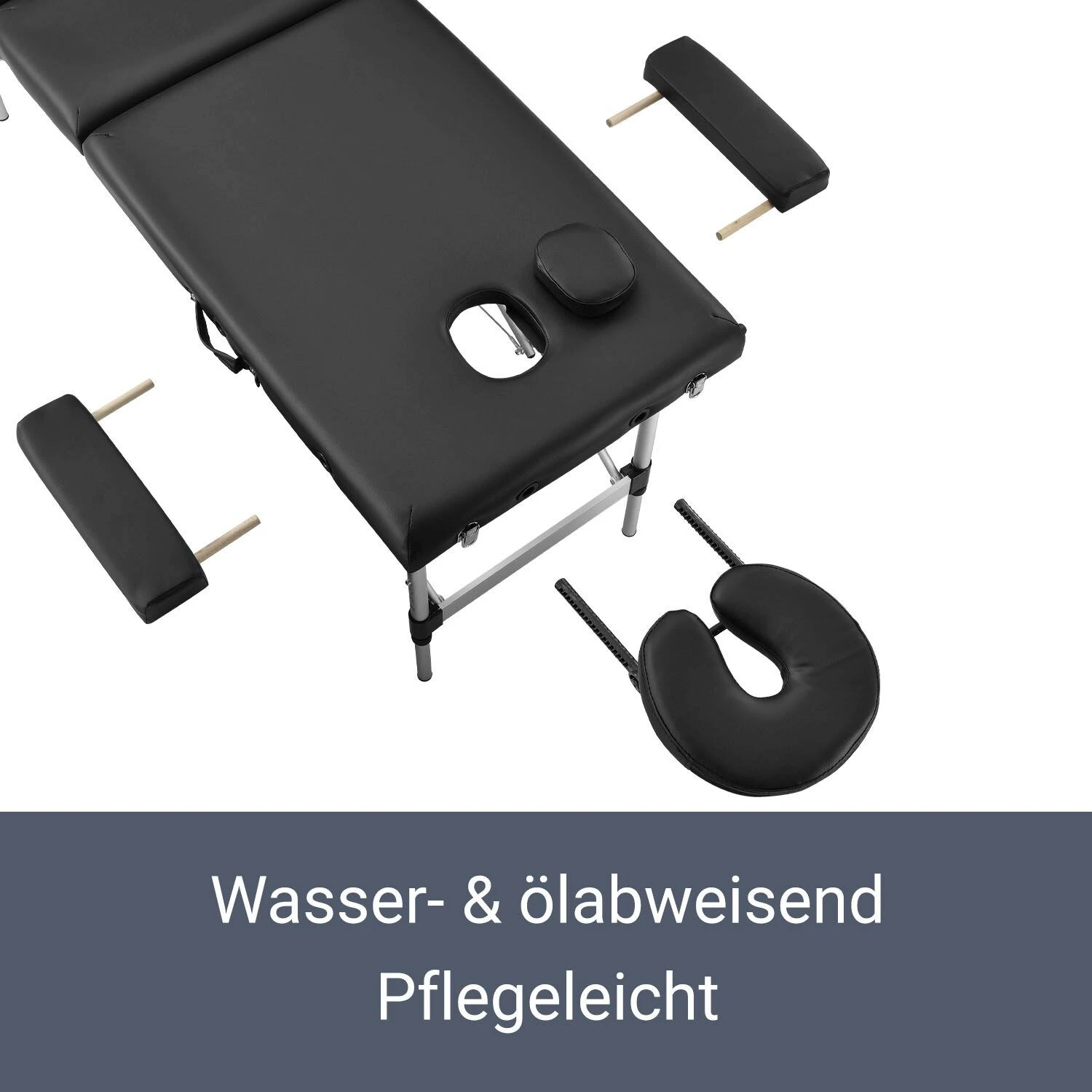 Juskys Massageliege 3 Zonen Klappbar – Aluminium Massagetisch Höhenverstellbar - 180x60 Cm Schwarz 6 Juskys Massageliege 3 Zonen Klappbar – Aluminium Massagetisch Höhenverstellbar - 180x60 Cm Schwarz – Bild 6