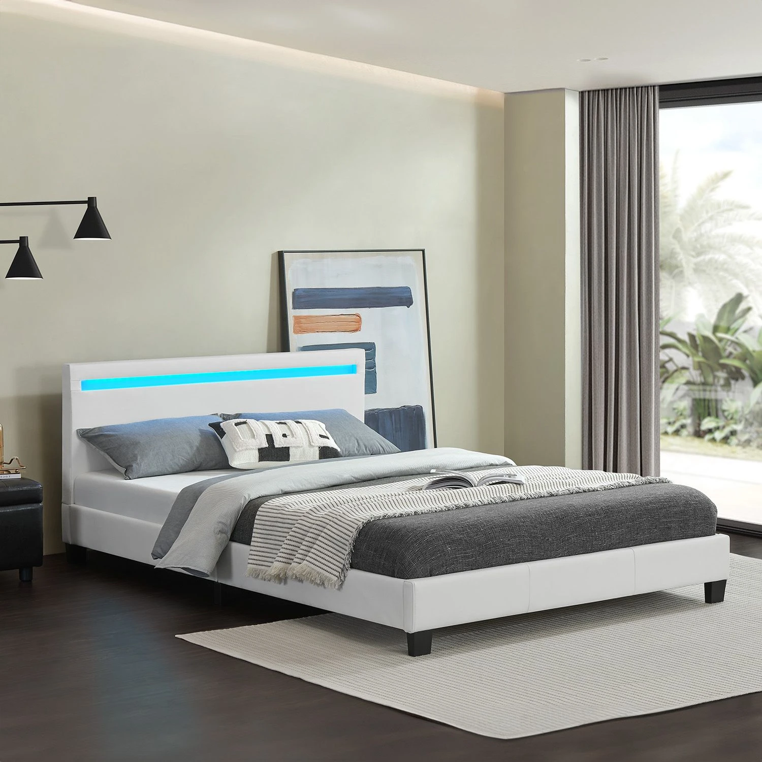 Juskys Polsterbett Paris 140 X 200 Cm Einzelbett In Weiß Mit Kaltschaummatratze 2 Juskys Polsterbett Paris 140 X 200 Cm Einzelbett In Weiß Mit Kaltschaummatratze – Bild 2