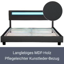 Juskys Polsterbett Paris 180 X 200 Cm Doppelbett In Schwarz Mit Kaltschaummatratze -OUTSUNNY Verkäufe 8600348200 52565033 prod 003