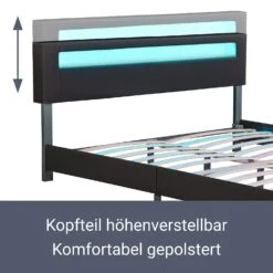 Juskys Polsterbett Paris 180 X 200 Cm Doppelbett In Schwarz Mit Kaltschaummatratze -OUTSUNNY Verkäufe 8600348200 52565033 prod 006