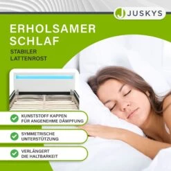 Juskys Polsterbett Sevilla 140 X 200 Cm Weiß Einzelbett Mit Kaltschaummatratze -OUTSUNNY Verkäufe 8600348200 52827700 prod 004