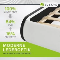 Juskys Polsterbett Sevilla 140 X 200 Cm Weiß Einzelbett Mit Kaltschaummatratze -OUTSUNNY Verkäufe 8600348200 52827700 prod 006