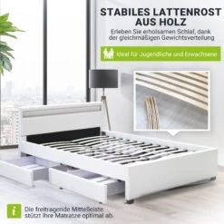 Juskys Polsterbett Lyon 140 X 200 Cm Weiß Mit Kaltschaummatratze 8 Juskys Polsterbett Lyon 140 X 200 Cm Weiß Mit Kaltschaummatratze -OUTSUNNY Verkäufe 8600348200 52911875 prod 003