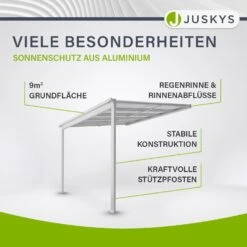 Juskys Terrassendach Borneo 3x3 M Aluminium Mit Doppelstegplatten Terrassenüberdachung Weiß 8 Juskys Terrassendach Borneo 3x3 M Aluminium Mit Doppelstegplatten Terrassenüberdachung Weiß -OUTSUNNY Verkäufe 8600348200 55979813 prod 003
