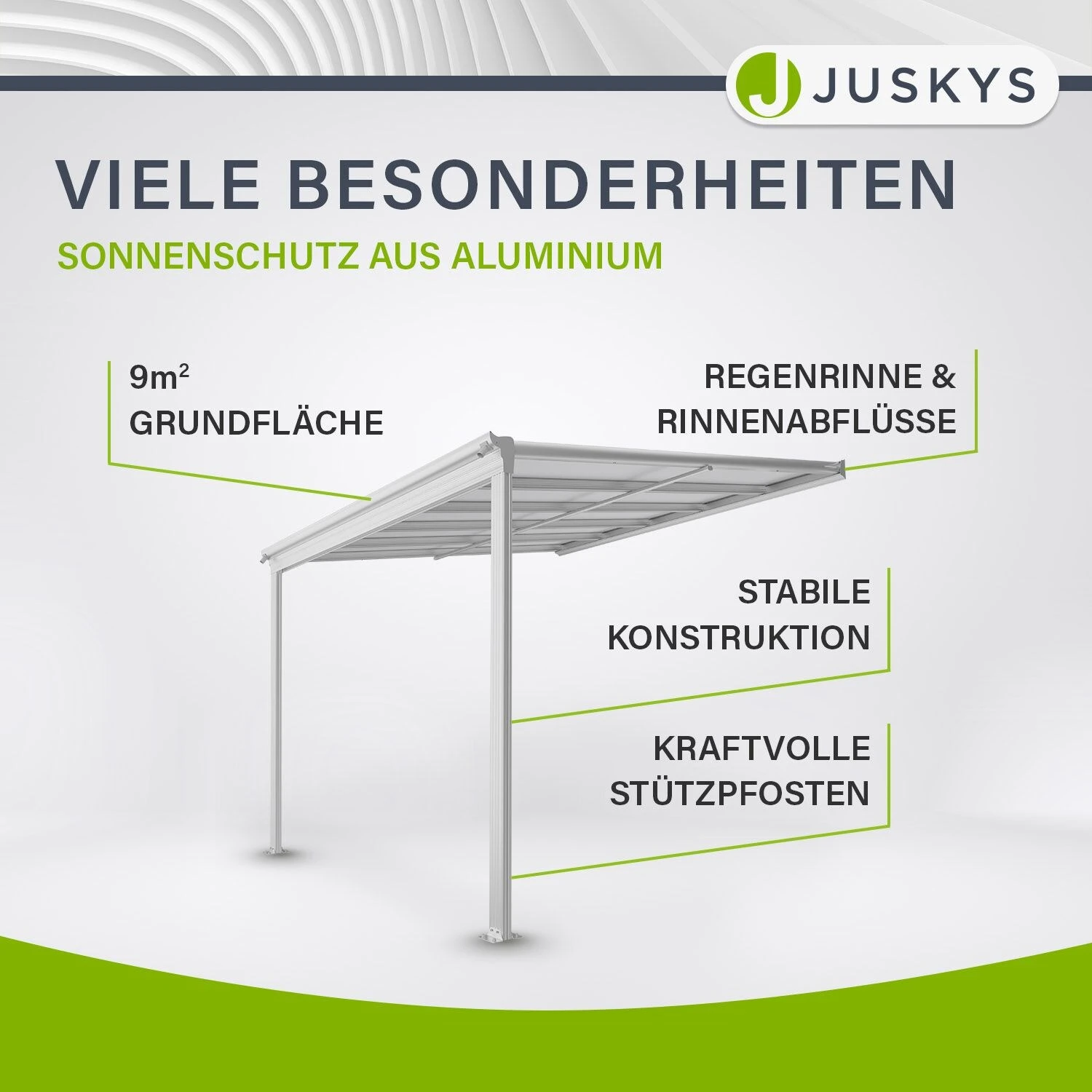 Juskys Terrassendach Borneo 3x3 M Aluminium Mit Doppelstegplatten Terrassenüberdachung Weiß 3 Juskys Terrassendach Borneo 3x3 M Aluminium Mit Doppelstegplatten Terrassenüberdachung Weiß – Bild 3