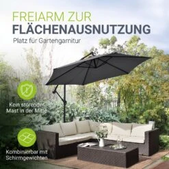 Juskys Ampelschirm Brazil 3 M Kurbel & Ständer – UV-Schutz Wasserabweisend Knickbar Sonnenschirm -OUTSUNNY Verkäufe 8600348200 56037669 prod 004