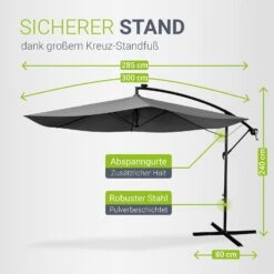 Juskys Ampelschirm Brazil 3 M Kurbel & Ständer – UV-Schutz Wasserabweisend Knickbar Sonnenschirm -OUTSUNNY Verkäufe 8600348200 56037669 prod 005