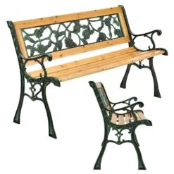 Juskys Gartenbank Venezia – 2-Sitzer Sitzbank Mit Armlehnen & Rückenlehne – 122x54x73 Cm
