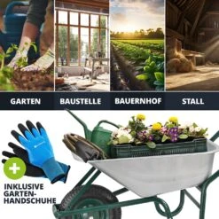 Juskys Schubkarre Garden | 100 Liter Volumen | 210 Kg | Luftreifen Mit Metall Felge | Wanne Verzinkt -OUTSUNNY Verkäufe 8600348200 63981703 prod 004