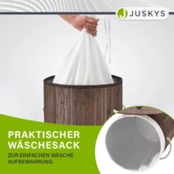 Juskys Bambus Wäschekorb Curly-Round 55 Liter Wäschesammler Mit Deckel, Griff & Wäschesack – Braun 9 Juskys Bambus Wäschekorb Curly-Round 55 Liter Wäschesammler Mit Deckel, Griff & Wäschesack – Braun -OUTSUNNY Verkäufe 8600348200 65260290 prod 004