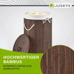 Juskys Bambus Wäschekorb Curly-Round 55 Liter Wäschesammler Mit Deckel, Griff & Wäschesack – Braun 10 Juskys Bambus Wäschekorb Curly-Round 55 Liter Wäschesammler Mit Deckel, Griff & Wäschesack – Braun -OUTSUNNY Verkäufe 8600348200 65260290 prod 005