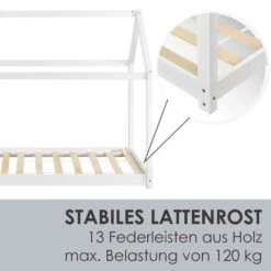 Juskys Kinderbett Carlotta 90 X 200 Cm Matratze, Lattenrost& Dach | Holz | Hausbett In Weiß 11 Juskys Kinderbett Carlotta 90 X 200 Cm Matratze, Lattenrost& Dach | Holz | Hausbett In Weiß -OUTSUNNY Verkäufe 8600348200 71993601 prod 006