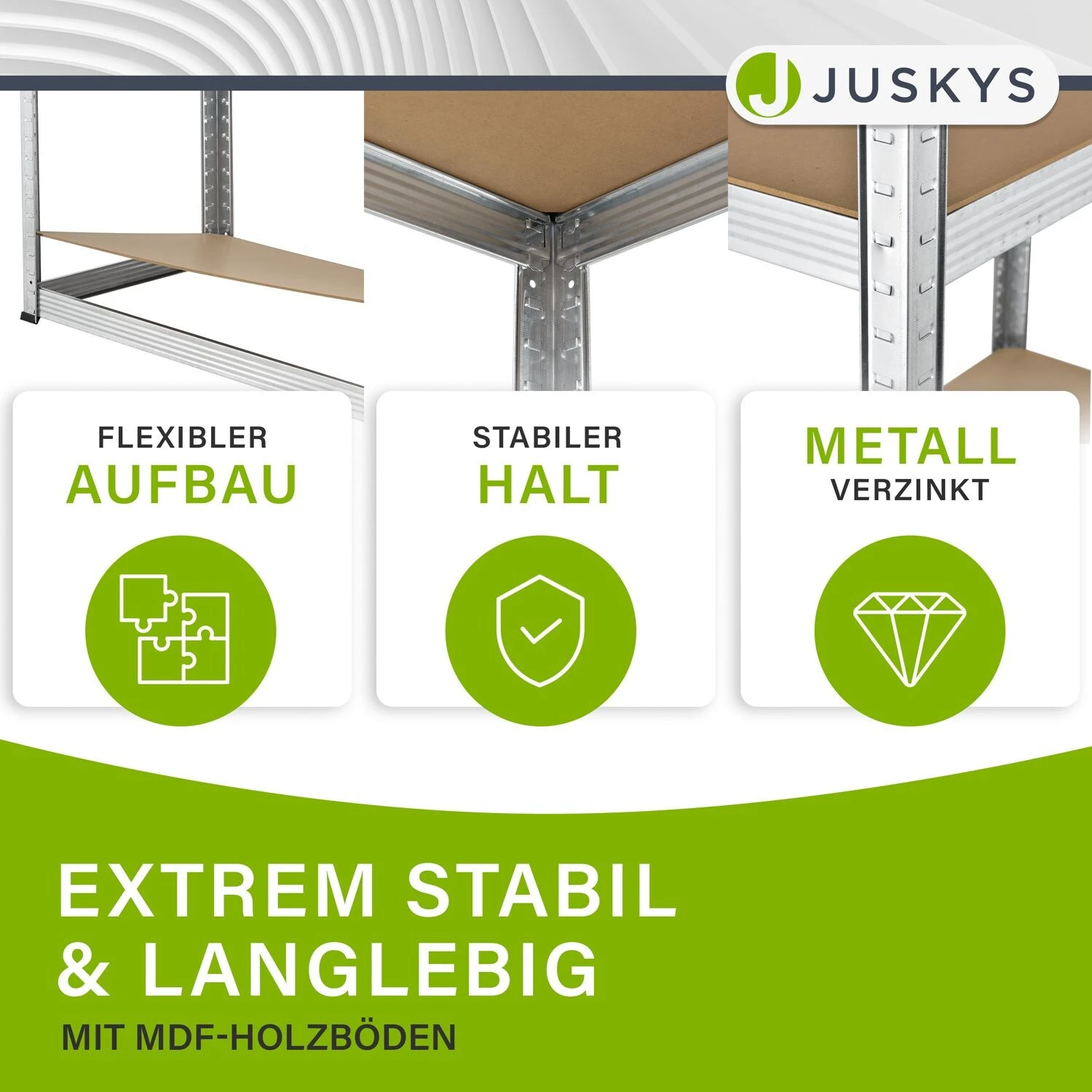 Juskys Lagerregal Basic 200x100x60 Cm – Metall Schwerlastregal, 5 Böden, 875 Kg, Verzinkt 6 Juskys Lagerregal Basic 200x100x60 Cm – Metall Schwerlastregal, 5 Böden, 875 Kg, Verzinkt – Bild 6